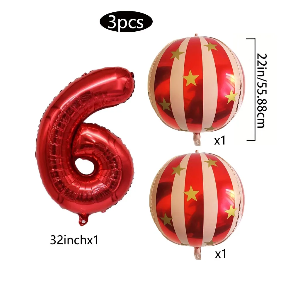 1 Set 22 Zoll Gestreifter Stern Rote Zahlen Folienballons Heimdekoration KTV Einkaufszentrum Geburtstag Hochzeit Weihnachtsdeko Ballons DIY Geschenke – Detail 8