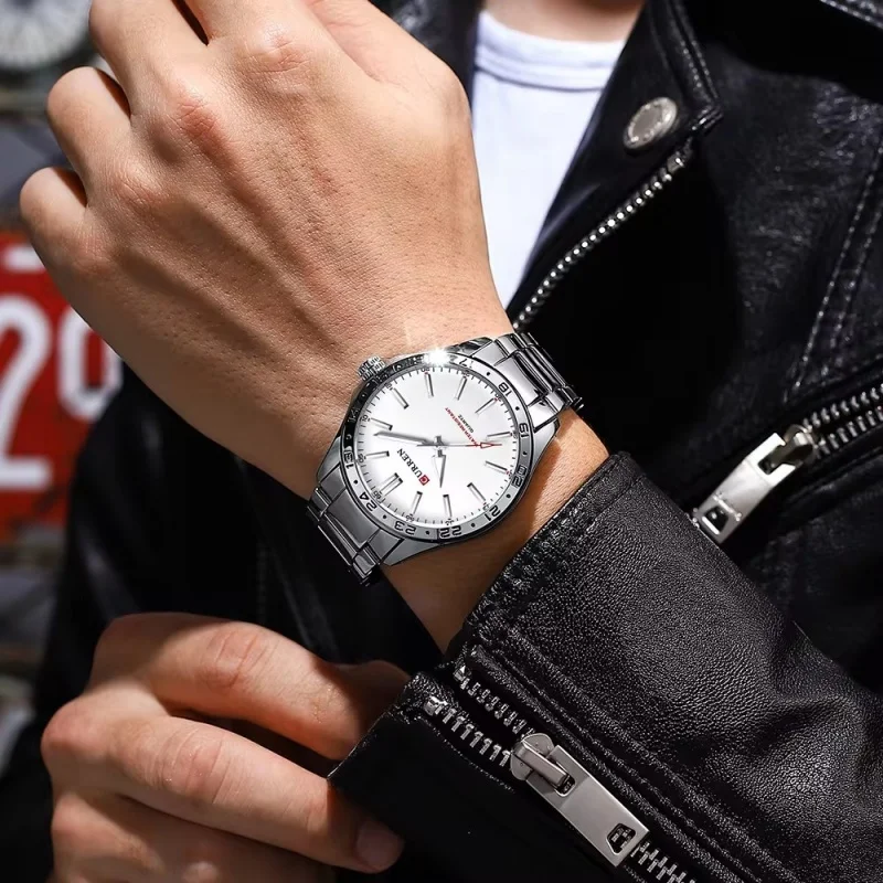 CURREN 8452 Fashion Men's Quartz Watches Classic Stainless Steel Waterproof Luminous Sports Leisure Business Wristwatch Gifts 3