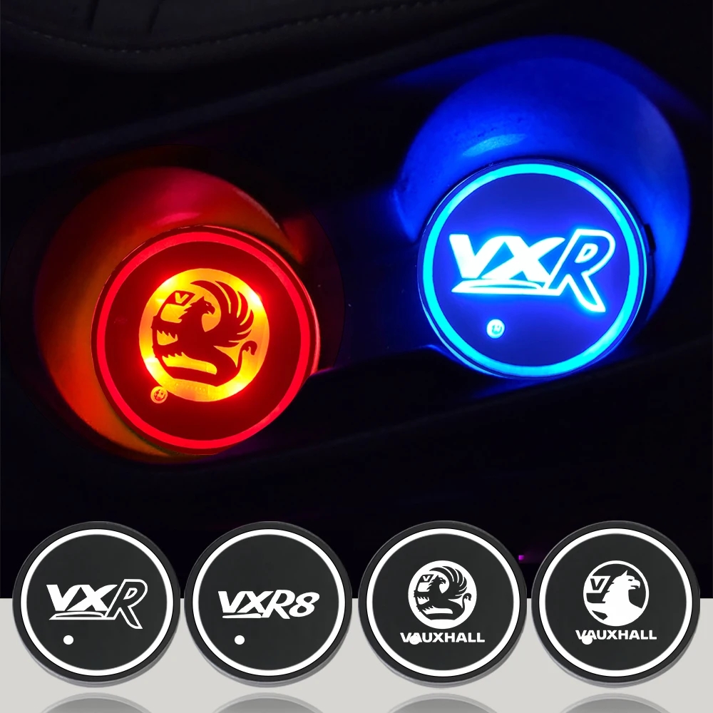 Car Water Cup Bottle Lamp Auto Holder Mat Pad Sottobicchiere Luminoso Per Vauxhall Vxr8 Vivaro Movano Combo Mokka Insignia Crossland X