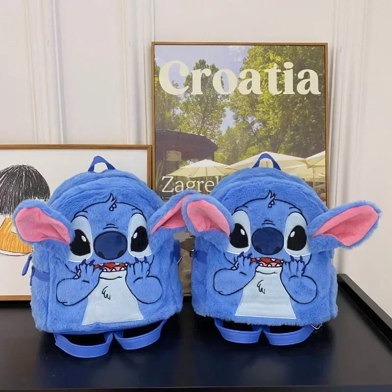 Disney sewn plush backpack cartoon fashion 3D mini women's backpack large capacity cute children's school bag