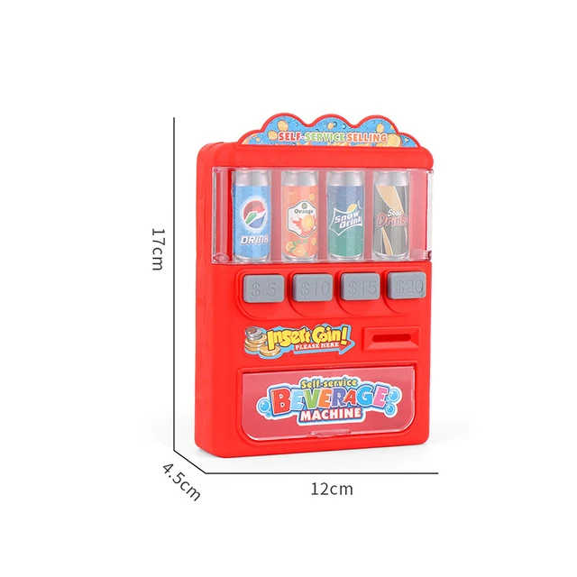 Children Pretend Play Toy Drink Vending Machines with Simulation Coin Role Play Educational Gift Toys 5