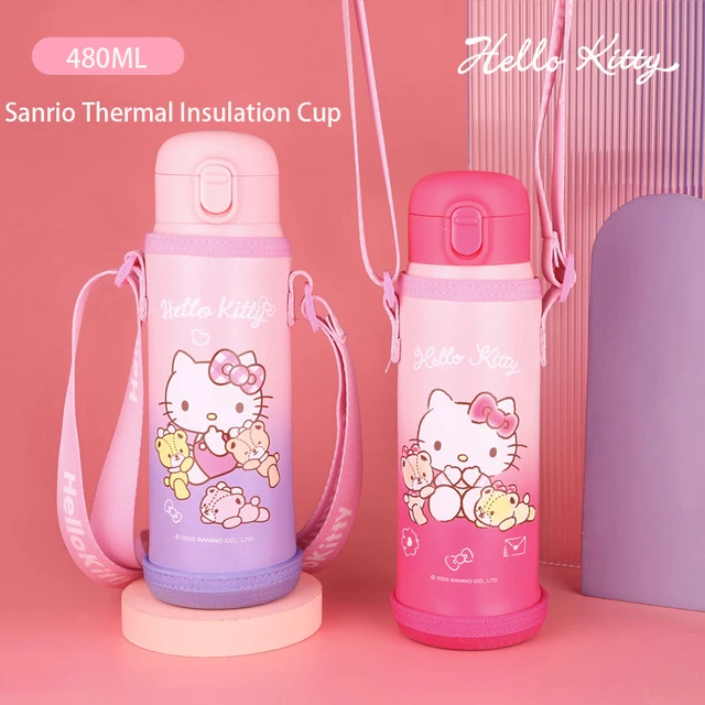 480Ml Kawaii Hello Kitty Sanrio Portable Thermos Mug 316 Stainless Steel  Cute Anime Kuromi Cinnamoroll Kids Water Bottle Gift - AliExpress