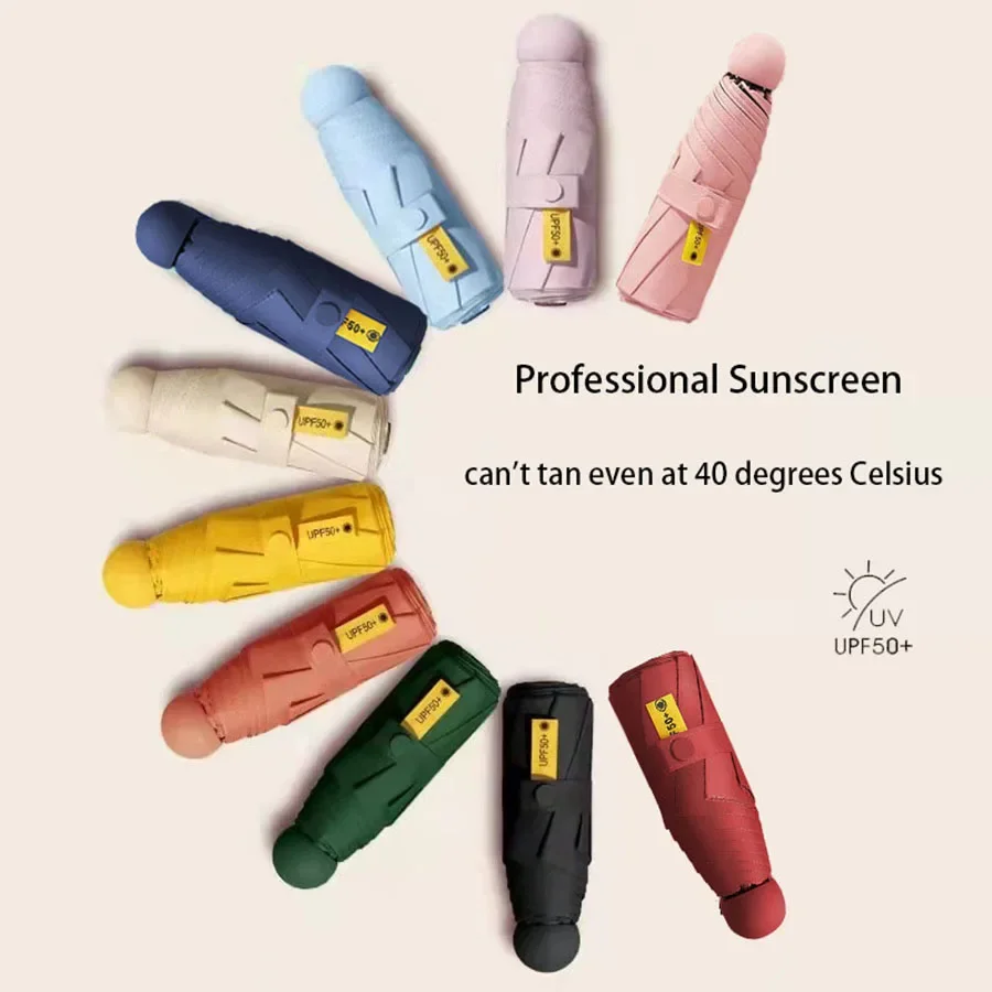 Mini Umbrella Folding Umbrella Mini Sun Umbrella Sun Umbrella Sun Umbrella Travel Umbrella Compact Ultralight Mini Portable Waterproof Folding Men And Women