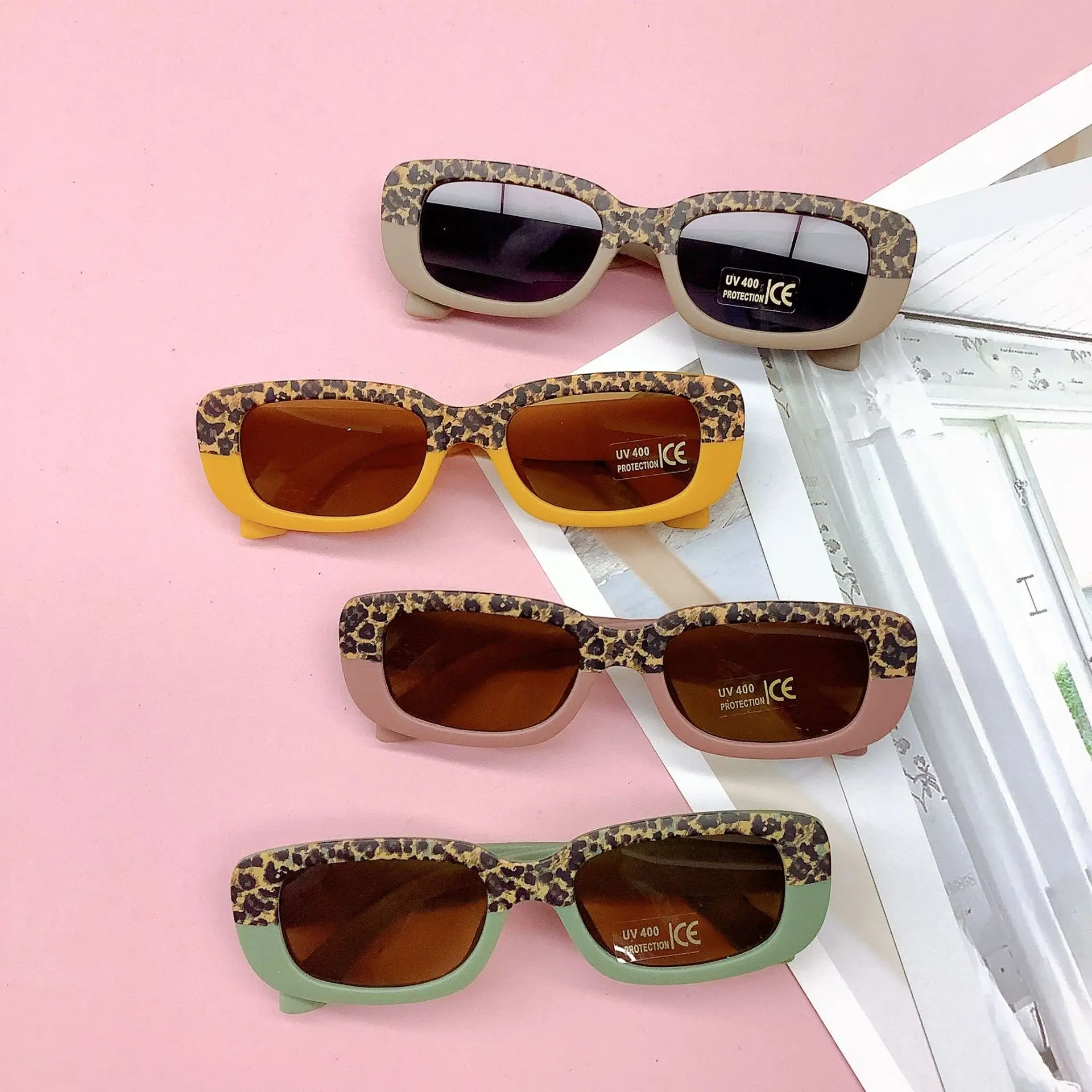 

Baby Kids Cute Leopard Geometric Camouflage UV400 Sunglasses Children Personality Sun Protection Sunglasses Girls Boys Glasses