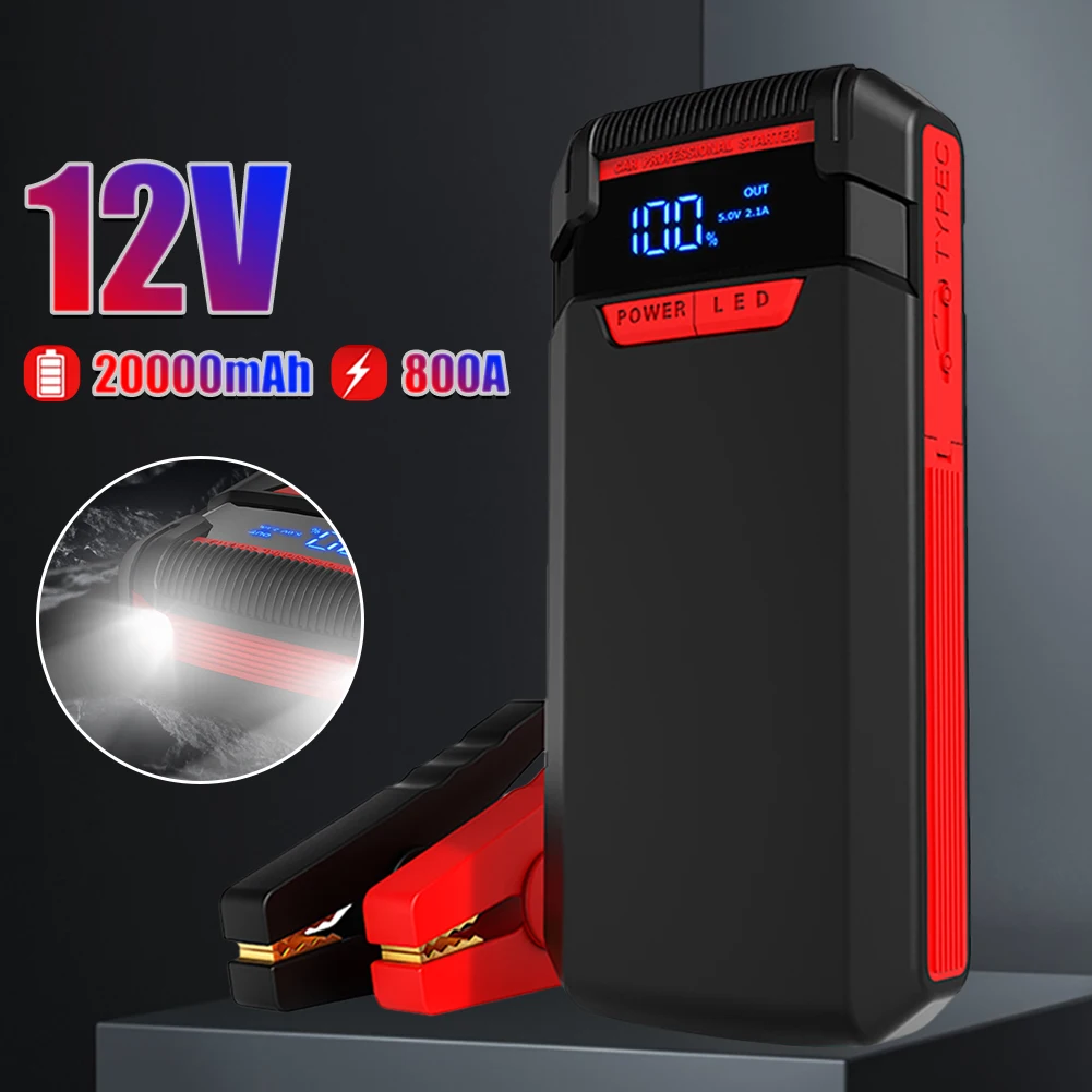 

20000mAh Car Jump Starter Power Bank 800A 12V Portable Car Battery Starter Emergency Auto Booster Starting Device Car Parts