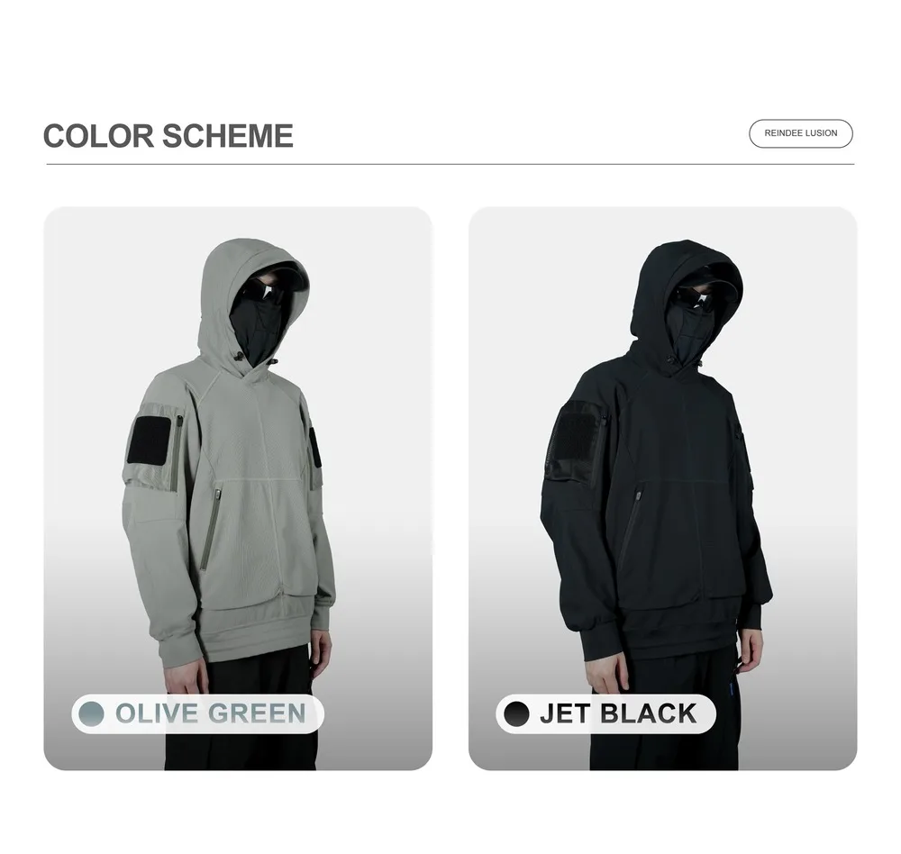 Reindee lusion 24aw graphene thermal storage dwr pullover hoodie armpocket with patch pad techwear gorpcore