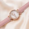 Luxury Watch Women Ring Necklace Earrings Bracelet Set Watches Butterfly Leather Strap Ladies Quartz WristWatch No Box 3