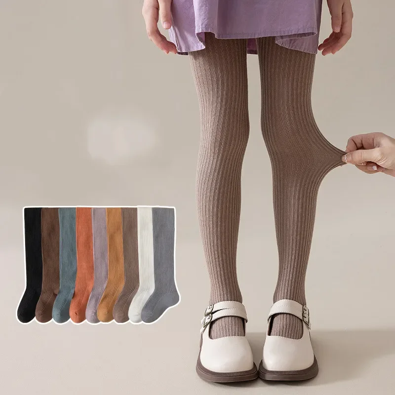 Spring Autumn Girls' Leggings Solid Color Baby Outgoing Socks Children's Medium Thick Pantyhose Pantyhose Children's Clothes