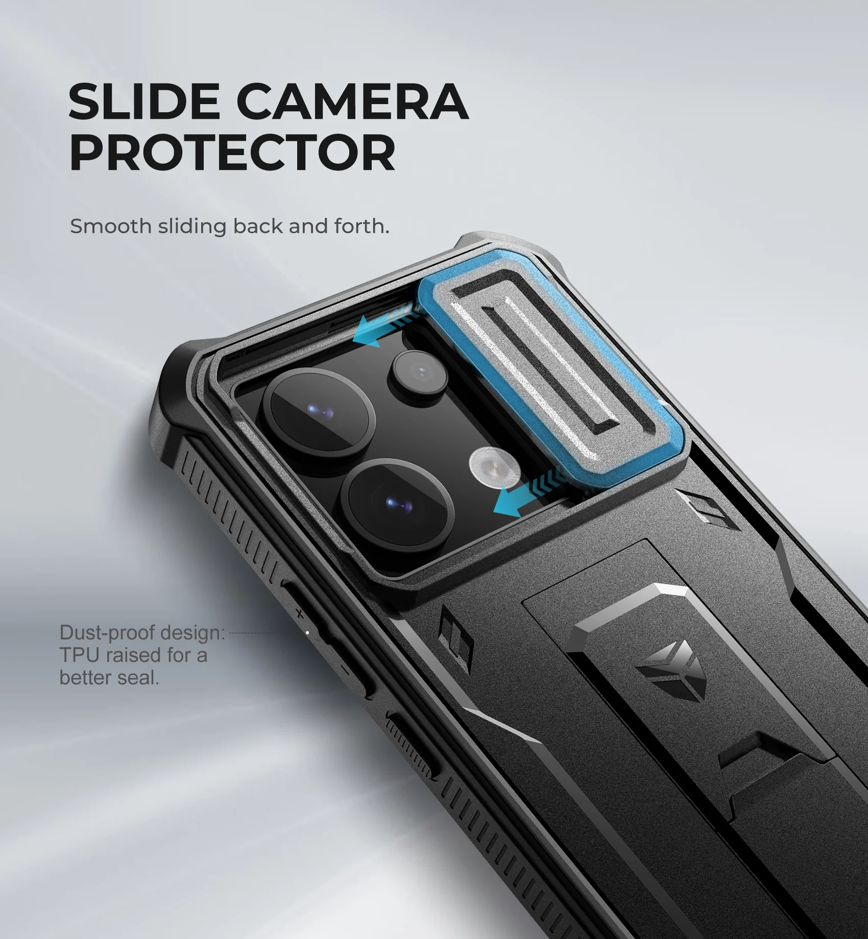For Redmi Note 13 Pro 5G Rugged Armor Shockproof Case with Built