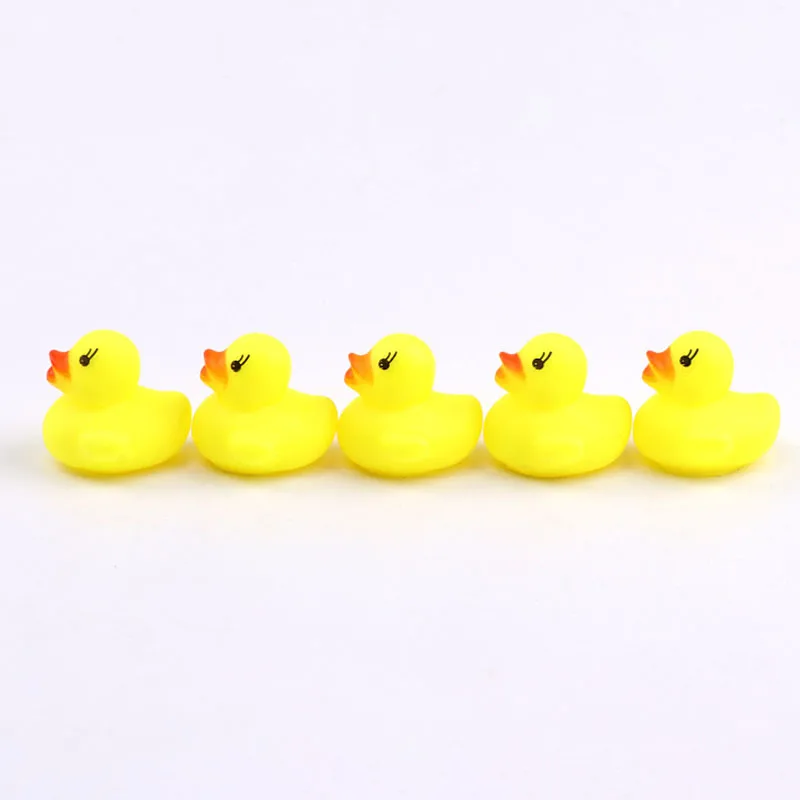 5Pcs/Set Kids Floating Bath Toys Mini Swimming Rings Rubber Yellow Ducks Fishing Net Washing Swimming Toddler Toys Water Fun