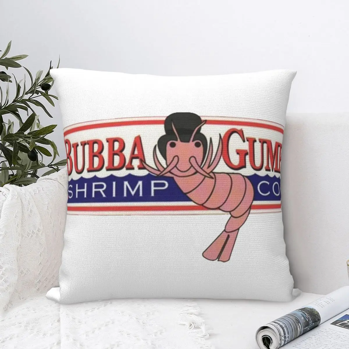 Bubba Gump Shrimp Square Pillow Case for Sofa Throw Pillow