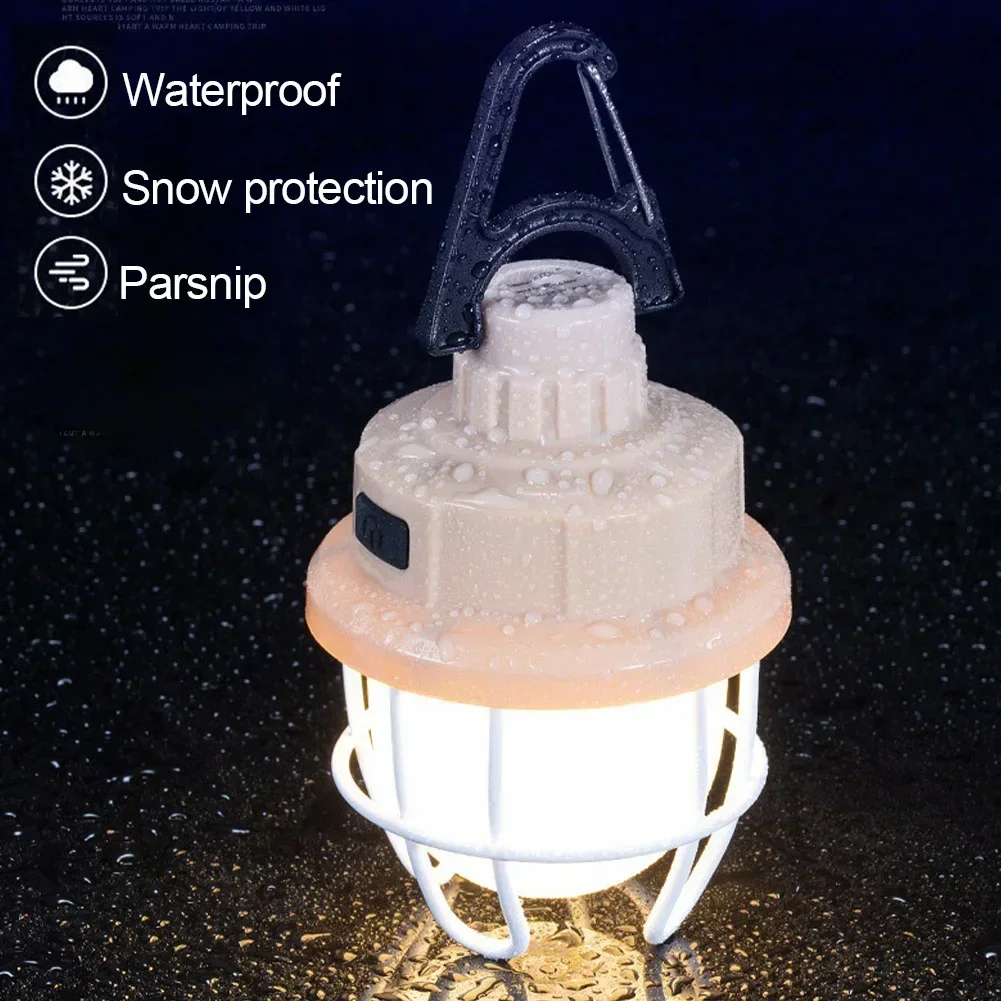 Description Picture 4 of itemLED Camping Lamp Retro Hanging Tent Lamp Emergency Light Lantern IPX4 Waterproof Type C Charging for Outdoor Atmosphere Light