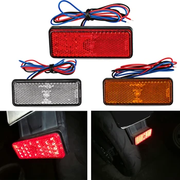 Fanale posteriore Riflettore rettangolare per moto Lampada freno posteriore Luce posteriore per moto Auto ATV Riflettori a LED Luci di avvertimento laterali per camion