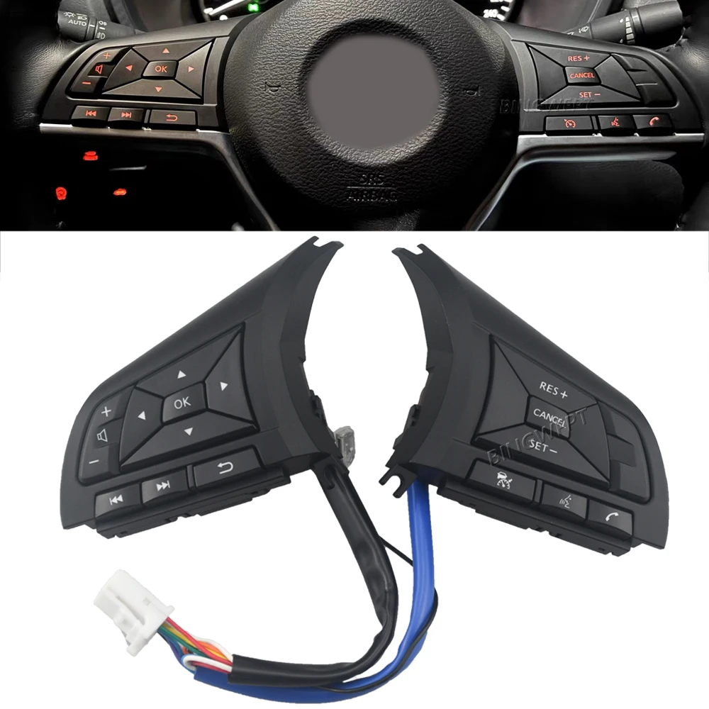 

BINGWFPT Steering Wheel Button Switch Cruise Control Volume Regulator With Backlight For Nissan J11ZGL Serena C27 2018 2019
