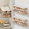 Sliding Egg Storage Box Refrigerator Food Holder Dispenser Double Layer Automatic Rolling Egg Container Kitchen Accessories 4