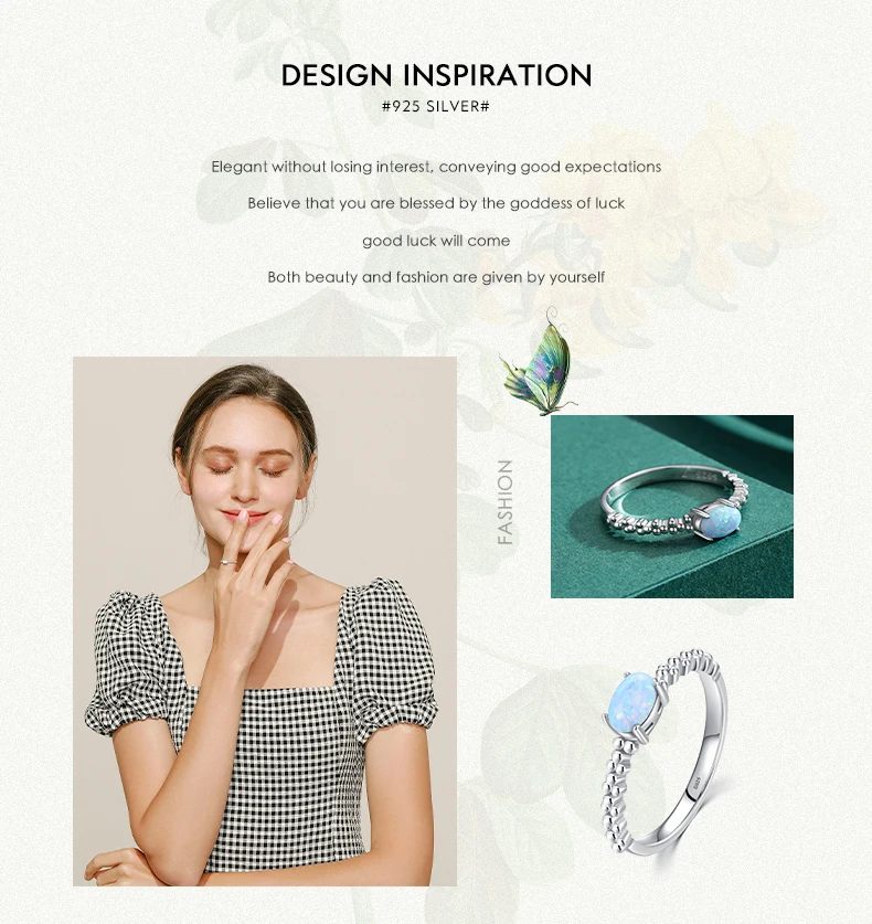 MODIAN Genuine 925 Sterling Silver Natural Oval Opals Original Design Finger Rings For Women Fashion Fine Jewelry Accessories