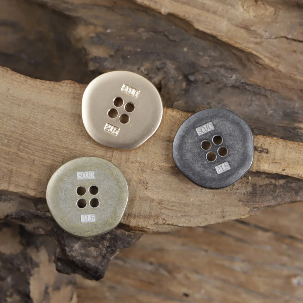 10개/세트 15-25mm 네 눈 모양 금색 밀 이삭 레트로 정장 재킷 바람막이 금속 단추 카디건 단추 N838