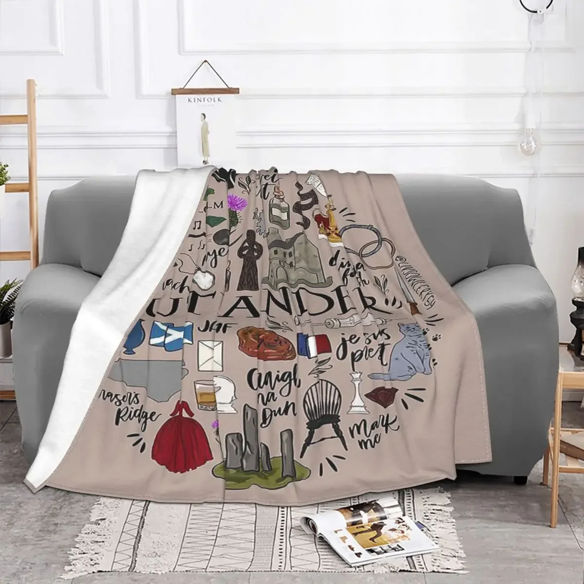 Outlander Anime Blanket Flannel Spring/Autumn Collage for Kids Adult Gift  Lightweight Thin Throw Blankets for Bed Outdoor Quilt 2