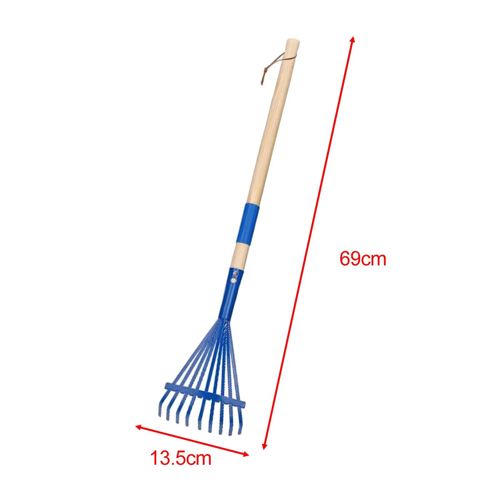 2x Leaf Rake with Long Handle Ergonomic Garden Rake for Lawns Shrub Garden