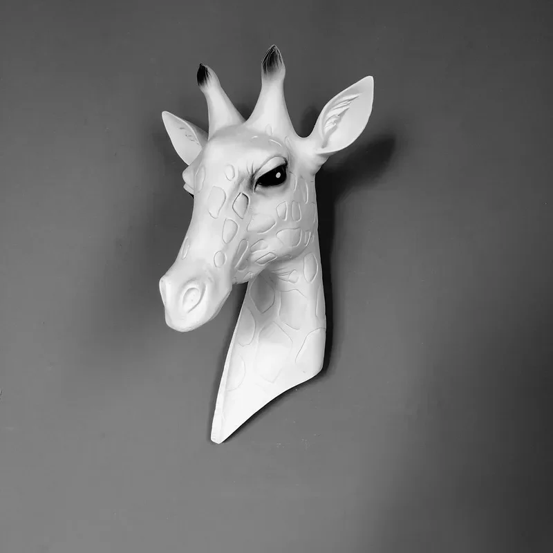 

[Ремесло] настенное украшение в скандинавском стиле с жирафом, Европейская креативная голова животного, настенное украшение для дома, украшения в стиле ретро