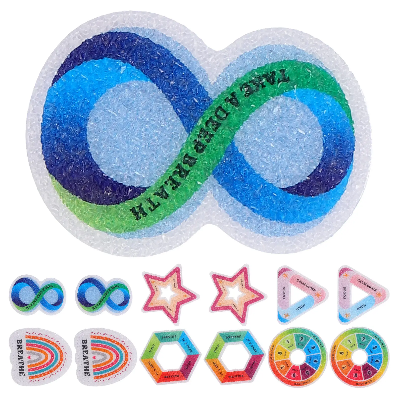 30Pcs 감각적 질감 스티커 전화 백 데스크탑 노트북 압력 완화 용품을 위한 컬러 차분한 스티커