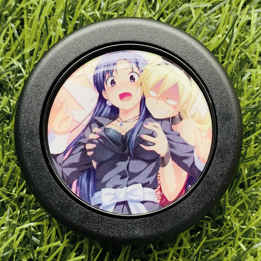 JDM Anime Car Modified Steering Wheel Horn Switch Button Center Cap Anime  Culture Car Interior Parts For Universal - AliExpress