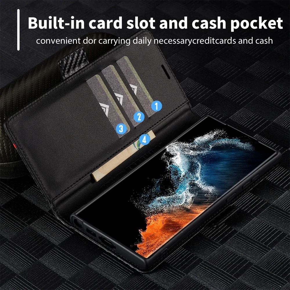 Premium Wallet Flip Phone Case with Magnetic Closure and Card Slots