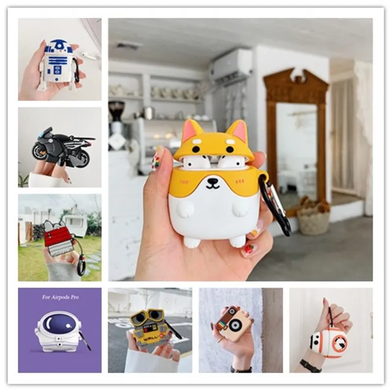 

Caw Camera Anime Dog Wireless Blutooth Earphone Cases For Apple Airpods 1 2 3 Pro Air pods Cover Ear Box Funda Coque Capa Case