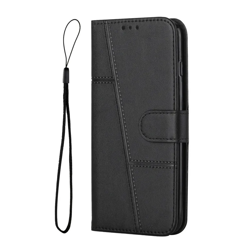 Leather Flip Wallet Phone Case with Magnetic Closure and Stand Feature