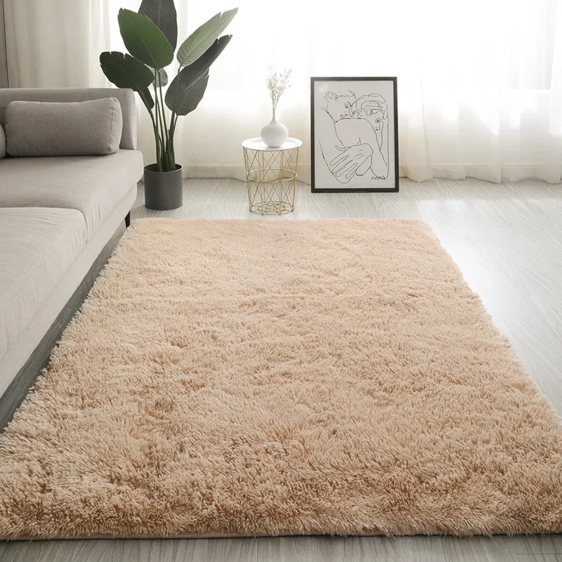 Carpet bedroom full of Nordic ins living room coffee table bed girl room under the bed plush mesh red blanket mat