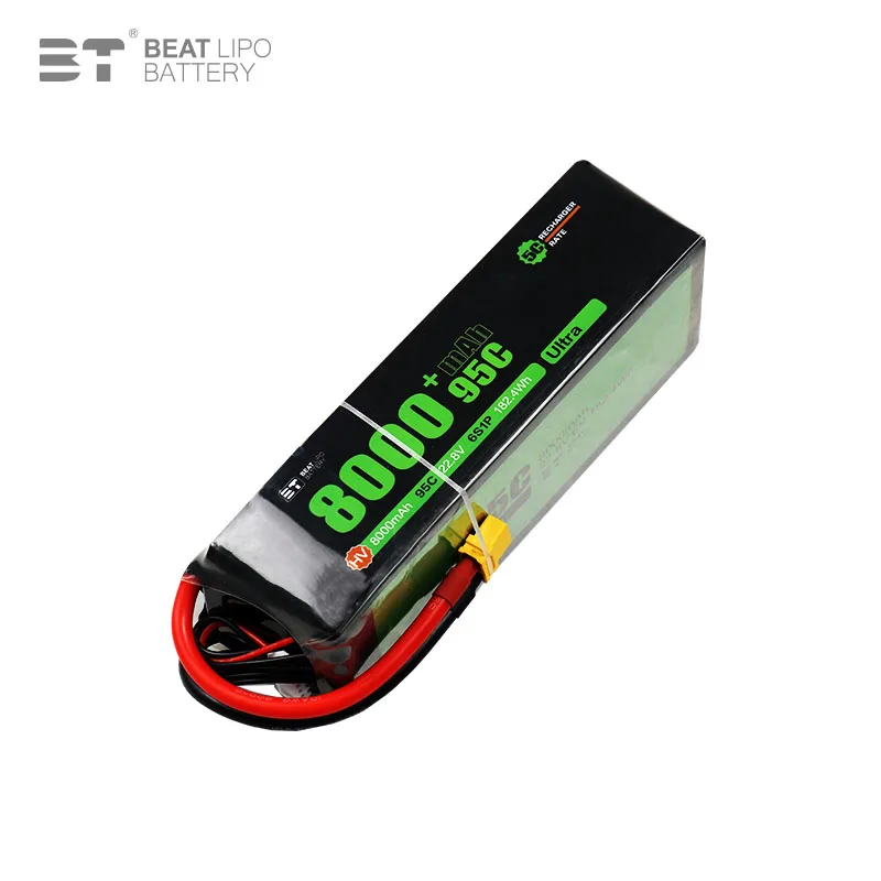 Batterie LiPo 6S 22.8V 8000mAh 95C pour Voiture RC - XT60/XT30
