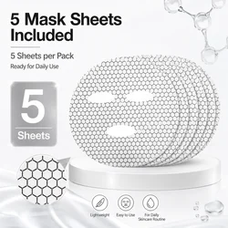 5 - Pack Graphene - Infused Hexagon Facial Mask Sheets (WHITE)