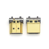 HDMI Male Connector Transfer Terminals gold-plated HDMI soldering male head With plastic casing High Quality 5