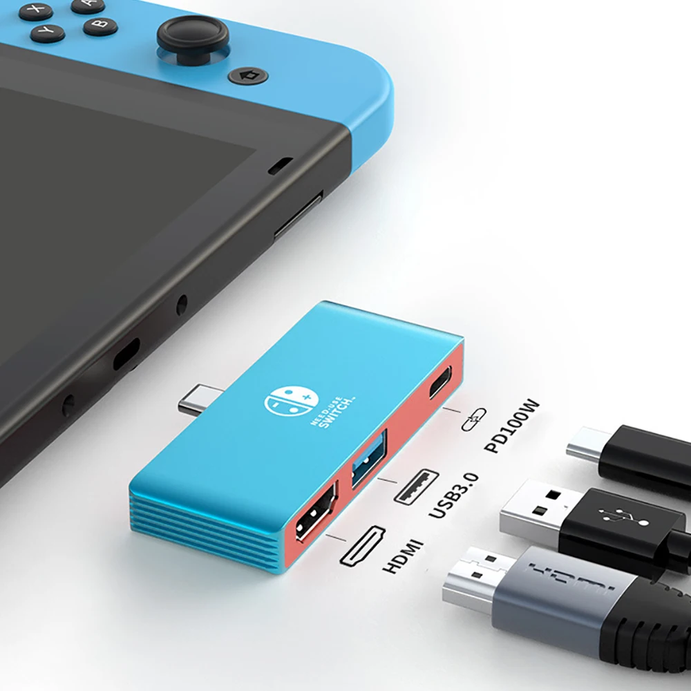 Adaptador Multifuncional para Nintendo Switch Game Docking Station Tipo-c Hub Macbook Pro Air Dell Mais Dispositivos em 1 - Imagem 2