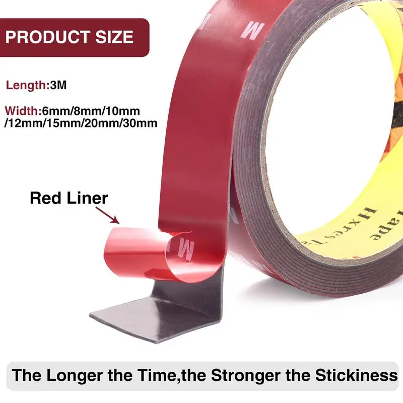 Premium Extra Strong Double-Sided Adhesive Tape - 3 Meters Long, 0.4mm Thick
