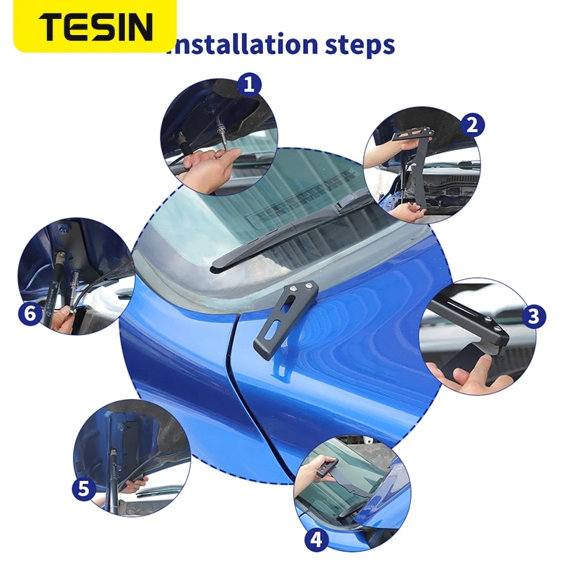 TESIN 엔진 후드 라이트 브래킷 홀더 랙 Dodge RAM 2009-2017/2018 2019 2020 2021 2022 2023 2024 2025 자동차 액세서리