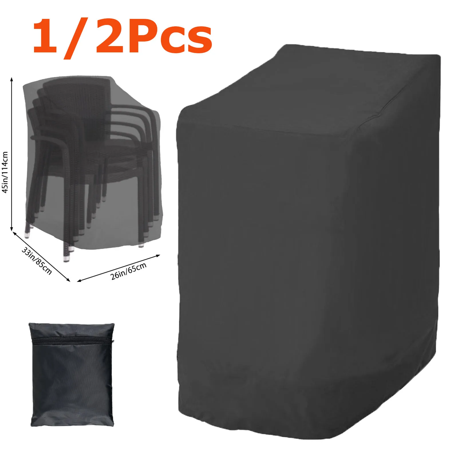 Premium Waterproof Stackable Patio Chair Cover - Outdoor Furniture Protector and Dustproof Organizer