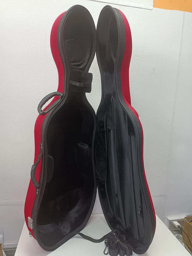 4/4 EVA Plastic Hard Cello Case Fastshipping Best Quality Double Shoulder Belt Double Rollers