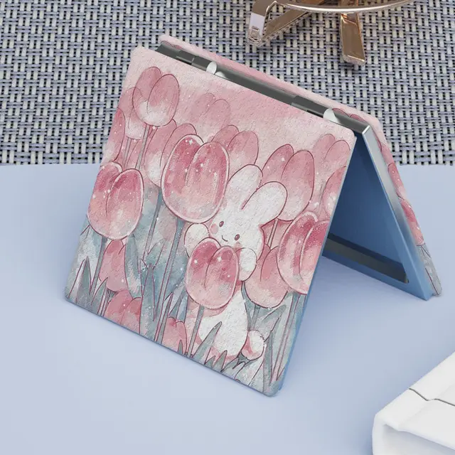 Miroir de maquillage pliant double face portable, miroir grossissant carré tulipe, miroir de poche compact, miroir de détermination de vanité, miroirs pour étudiants 3