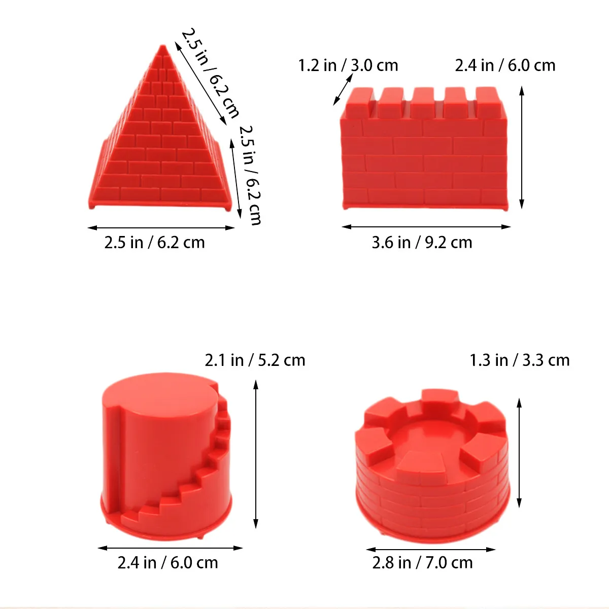 4Pcs 해변 놀이 세트 프리미엄 플라스틱 모래 금형 피라미드 성 어린이를위한 창조적 인 모래 도구 야외 재미 소년 소녀
