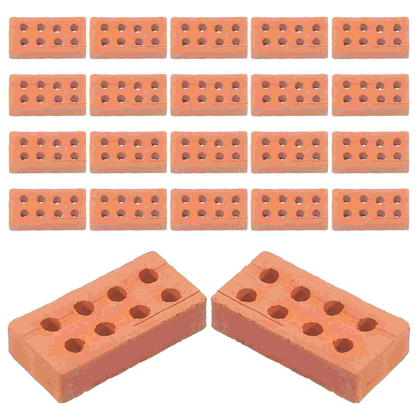 Brick Wall Red Mini Bricks 50 Pcs Child DIY Fake Model Artificial Clay Handmade Layout Decors brick wall decors