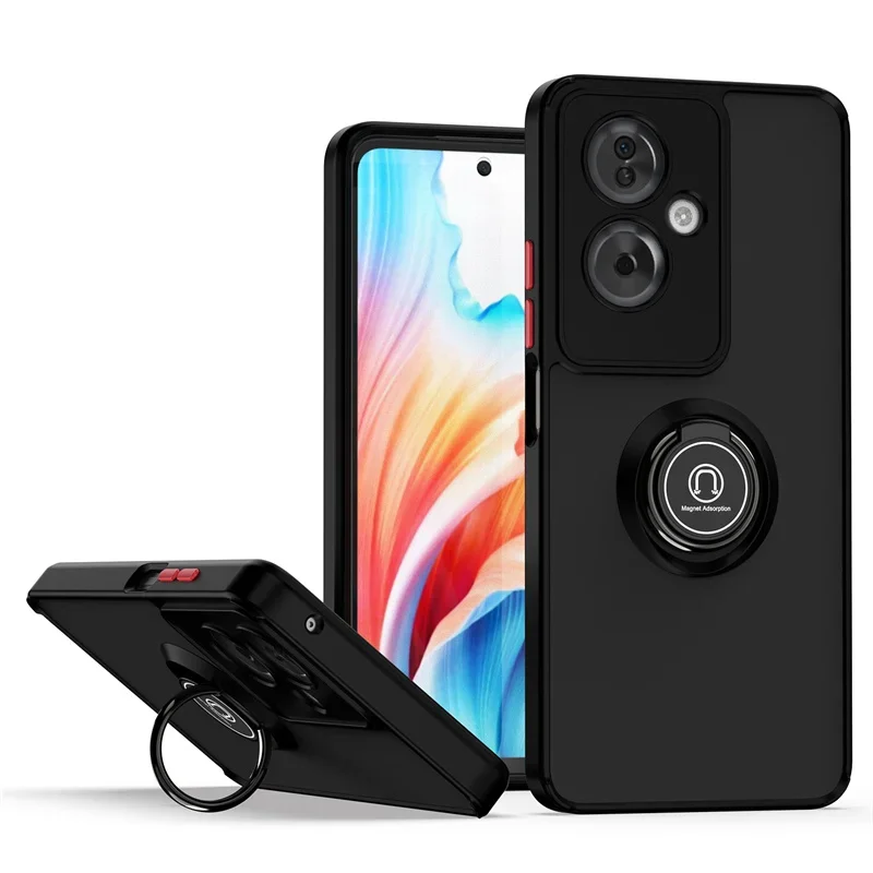 Hybrid Matte Kickstand Case with Magnetic Ring - Shockproof Protective Cover