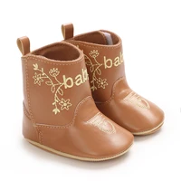 Baby Winter Boots With Rubber Soles Anti-slip Baby Western Style Denim Boots Baby Shoes 0-18Months 4