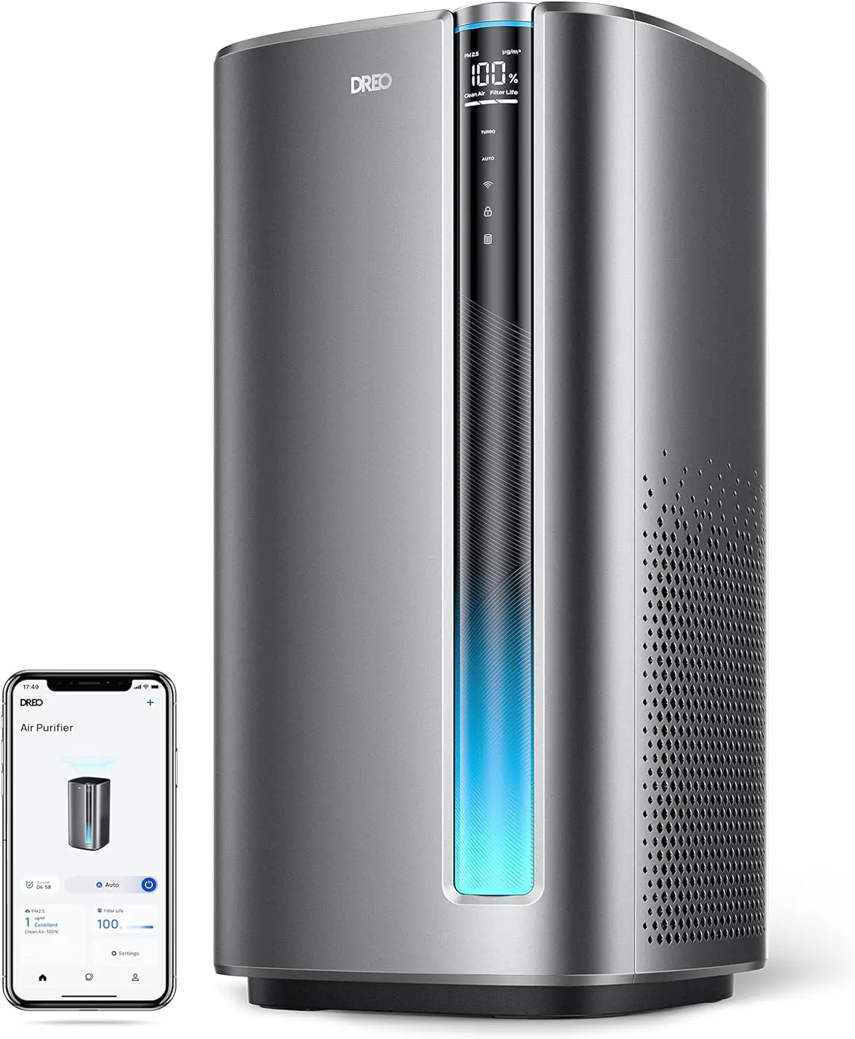 

Dreo Air Purifiers for Home Large Room Bedroom, H13 True HEPA Filter Removes 99.985% of Pets Hair Particles Dust Smoke Pollen