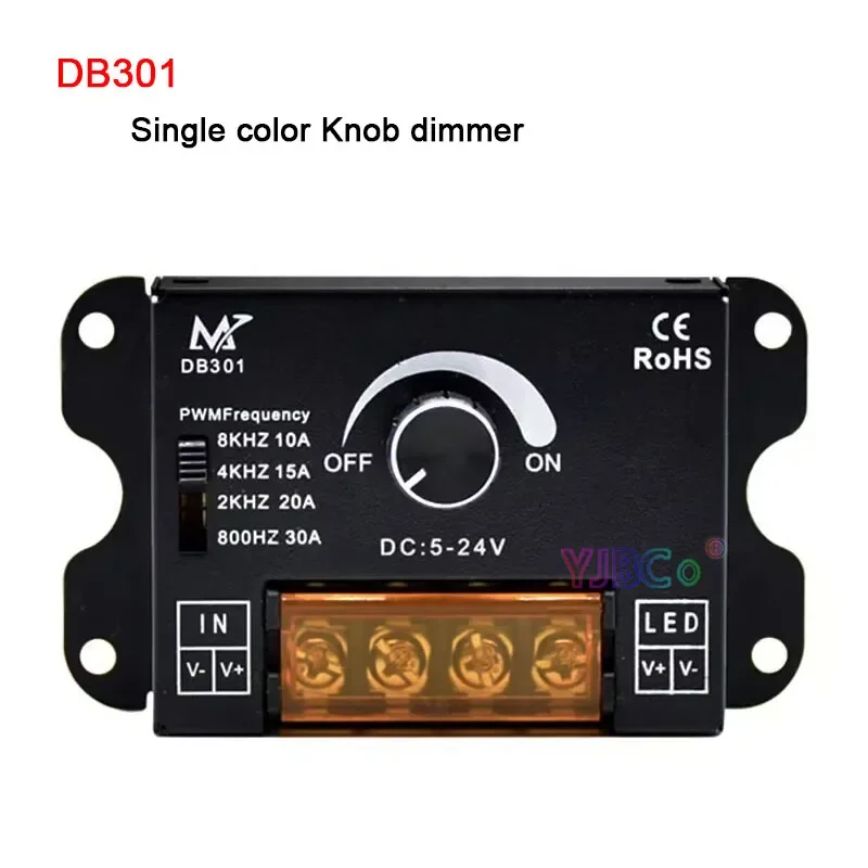 Description Picture 4 of item5V~24V Single color led strip controller switch monochrome Knob dimmer,30A Single High speed Amplifiter power Signal Repeater