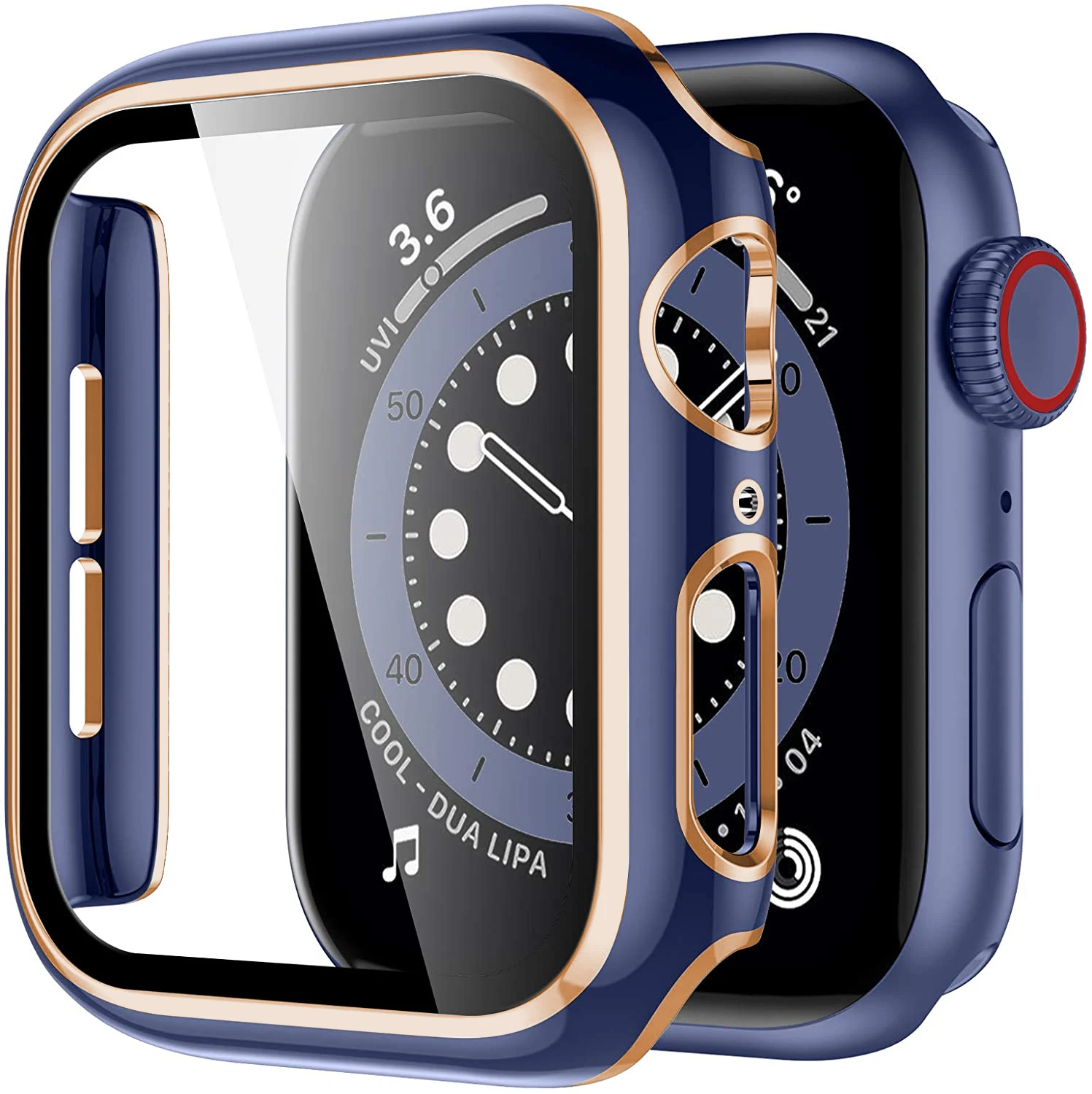 Premium Tempered Glass Screen Protector with Case for Apple Watch Accessories