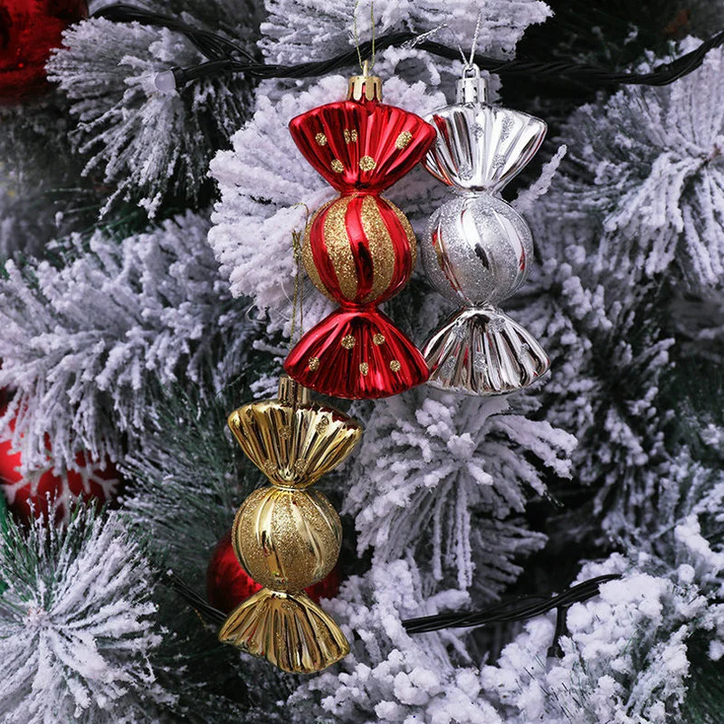 

5Pcs Christmas Candy Xmas Ball Painted Christmas Balls Hanging Pendants New Year 2024 Xmas Tree Decor Navidad Natal