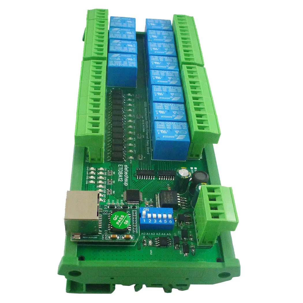 DC 12V Din35 C45 레일 박스 12 채널 Rs485 릴레이 모듈, Modbus RTU Uart 제어 스위치 보드 PLC PTZ 카메라 모터 LED