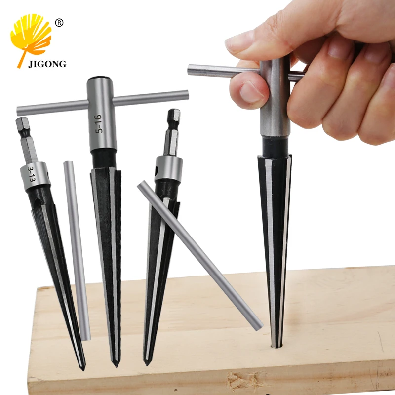 BridgePinHoleHandHeldReamerTHandleTapered6FluteChamfer