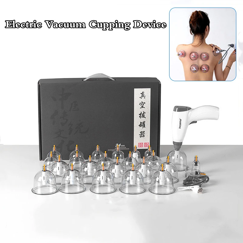 4/24 Cans Electric Vacuum Cupping Device Chinese Medical Physiotherapy